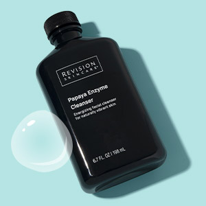 Exfoliating cleanser with a bubble illustration