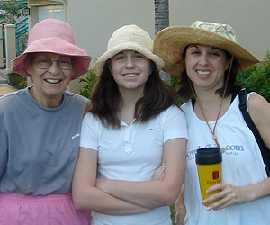 Dr. Schlessinger's Mother, June (left), daughter, Claire (middle) and wife, Nancy (right).