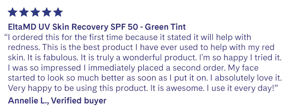 EltaMD UV Skin Recovery Broad Spectrum SPF 50 - Green Tint for Redness Reviews